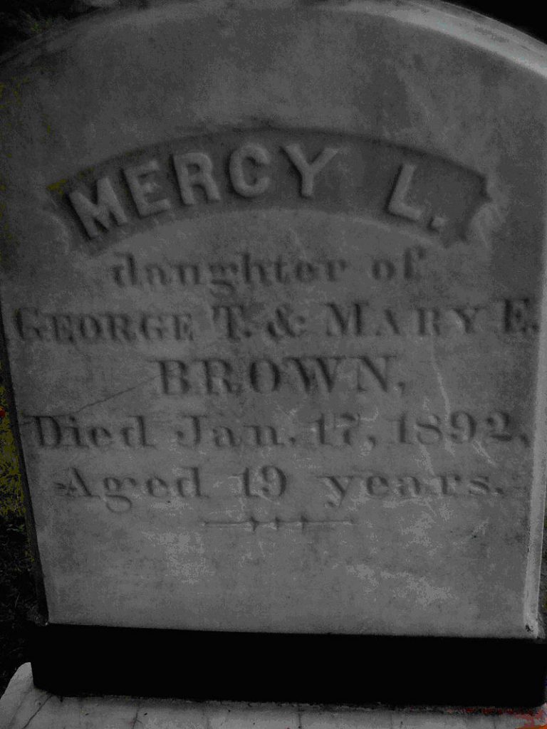 Gravestone of Mercy Brown alleged vampire