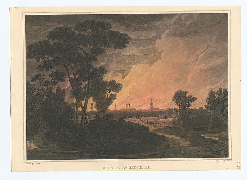 photo shows an illustration of the great fire of savannah