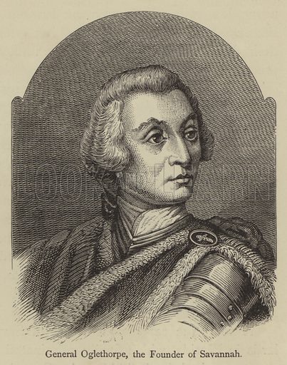 General Oglethorpe, the Founder of Savannah. Illustration for The Southern States of North America, profusely illustrated from original sketches by J Wells Champney (1843-1903) (Blackie, 1875).