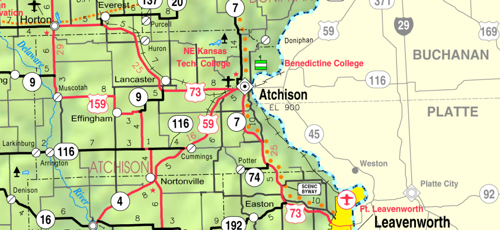 photo shows a map of atchison, kansas