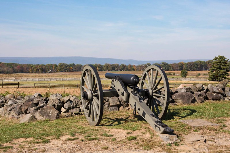 A lone field cannon found at Gettysburg National Parks