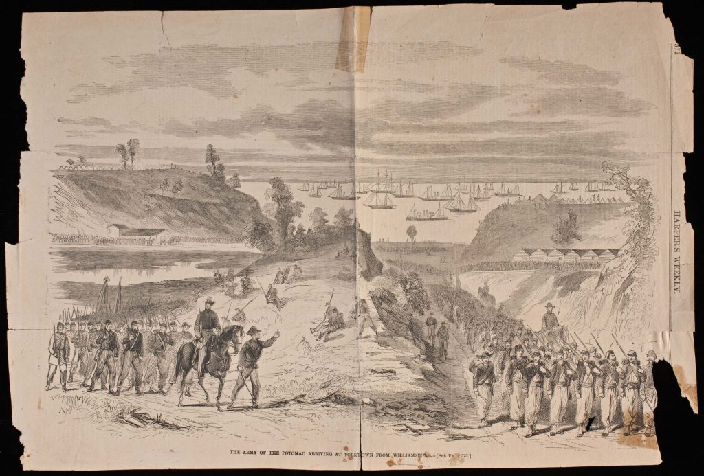 photo shows an illustration of a depiction of the battle of williamsburg
