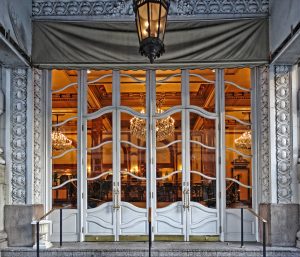 Drury Plaza Hotel. photo shows the doors at le pavillon