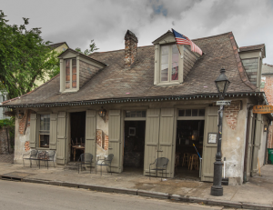 Lafitte's Blacksmith Shop on an overcast day