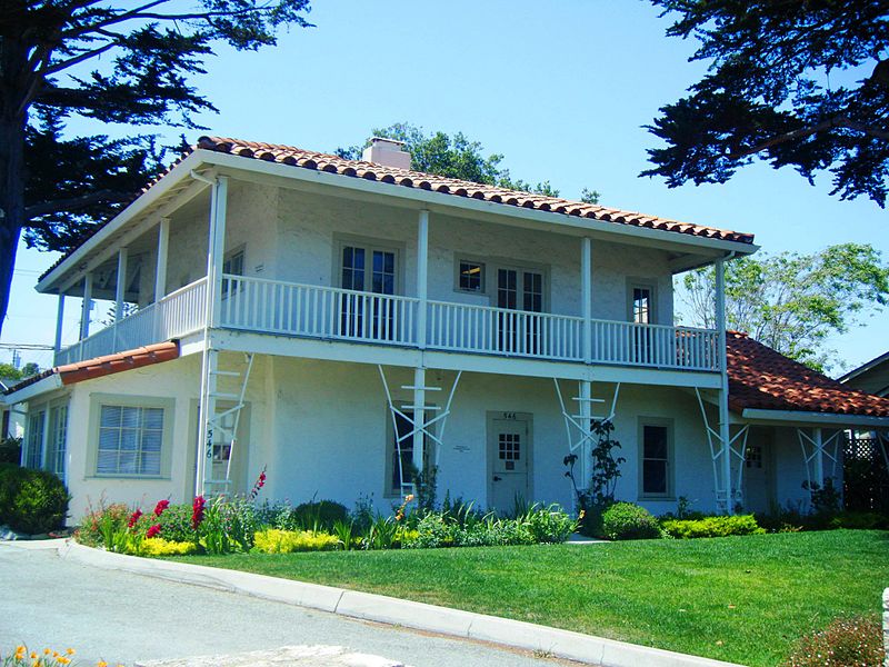 Photo of the Haunted Stokes Adobe daytime ln Monterey, CA, meeting location for the Monterey ghost tour