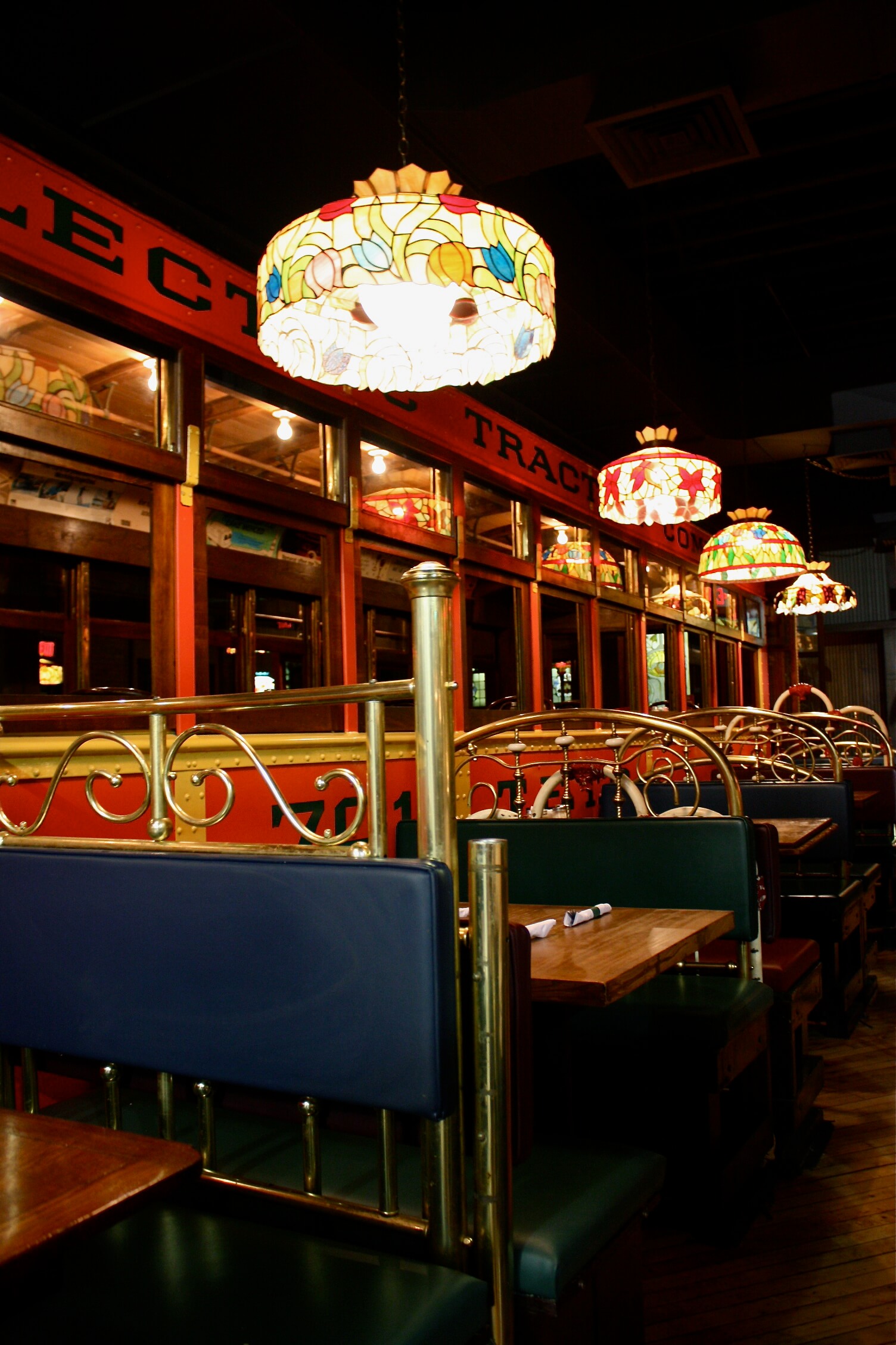 Tables inside The Haunted Spaghetti Factory in Houston, TX, on the Houston Ghosts haunted ghost tour