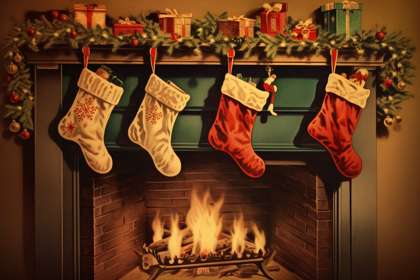 How To Draw Stockings Hung By The Fireplace 