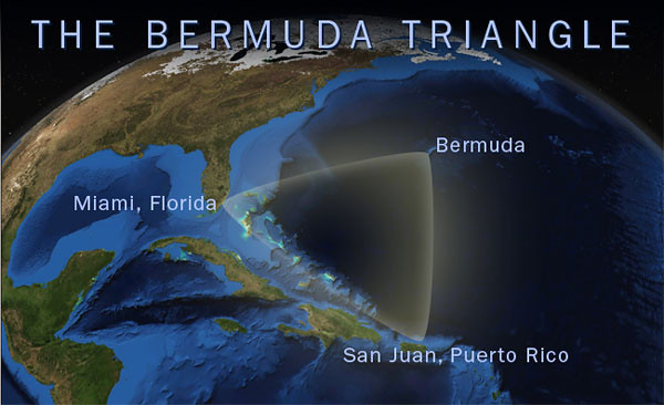A map of the ominous Bermuda Triangle