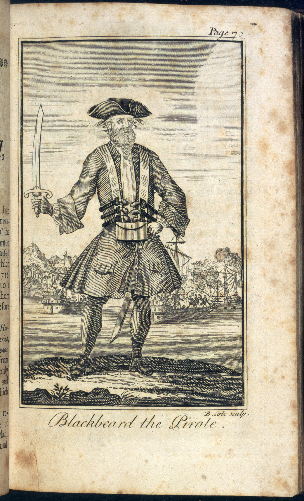 A sketch of the infamous pirate, Blackbeard who was finally taken down in the Outer Banks